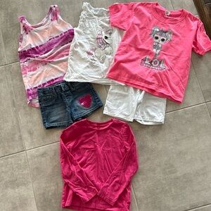 6 Piece Girl's Mix & Match Tops/Bottoms - Size 6/6X- Sonoma,H&M,Jumping Beans
